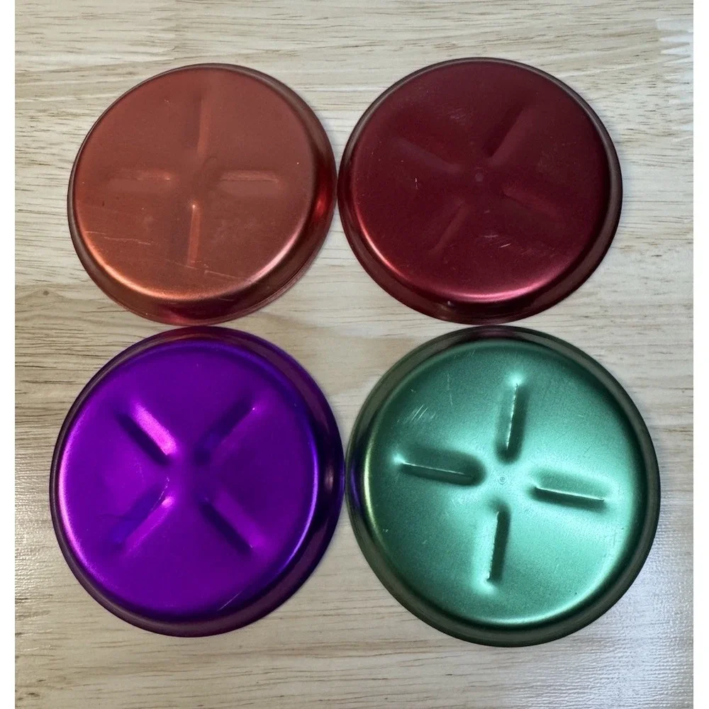 MCM Coasters Colorful Fun Metal‎ Retro Trinket Dishes Mid-Century Set of 4